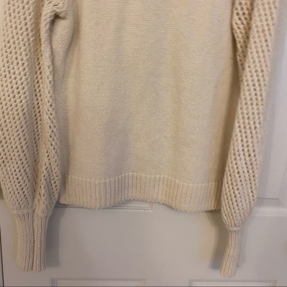 DEREK LAM 10 CROSBY Ella Puff Sleeve Sweater Ivory - Picture 8 of 11